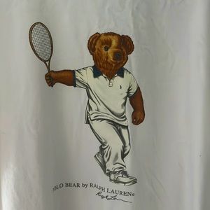 Polo bear playing tennis by ralph lauren tshirt, mens XL